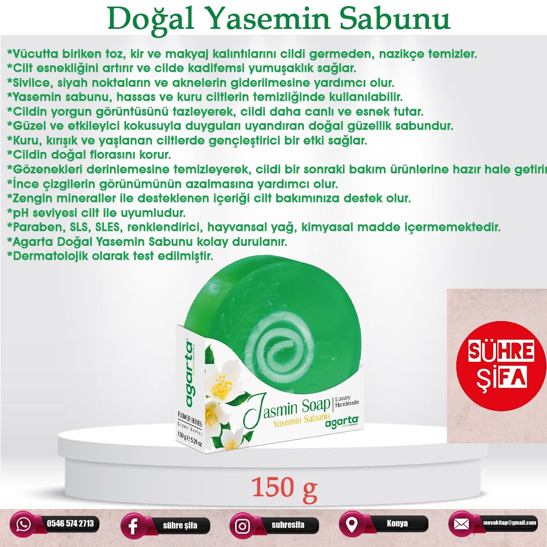  Sabun Cilt Yasemin Çiçek Serisi 150 gr | Agarta | 8699943342388 | 