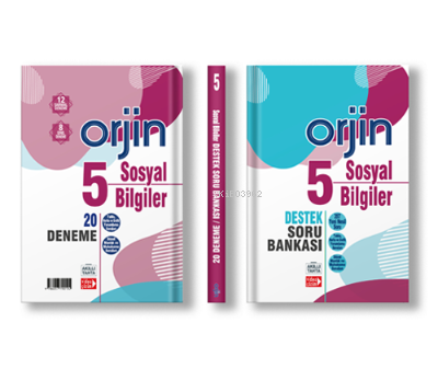  5 ORJİN SOSYAL BİLGİLER DESTEK SORU BANKASI + 20 DENEME (2 KİTAP) | Damla Duygu Hacıhasanoğlu | Uğur Çığnak | Orjin Serisi | 9786057790194 