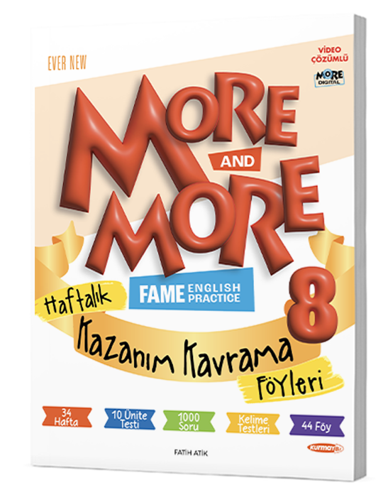  8 MORE&MORE HAFTALIK KAZANIM KAVRAMA FÖYLERİ (44 FÖY) | Kolektif | MORE&MORE ORTAOKUL | 9786257174695 | 