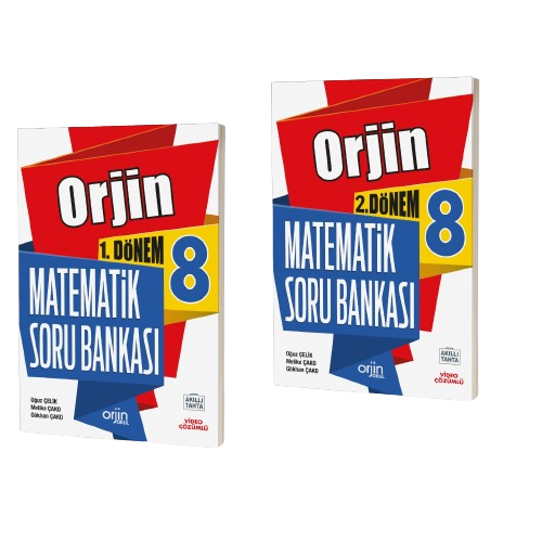  8 ORJİN MATEMATİK 1VE 2DÖNEM SORU BANKASI SET (2 KİTAP) | Orjin Serisi | 9786256972896 | 