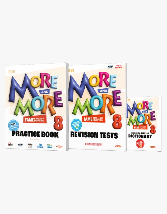  8 MORE&MORE PRACTICE BOOK & DICTIONARY & REVISION TESTS (3 LÜ SET) | Öner Atmaca | MORE&MORE ORTAOKUL | 9786057575913 | 