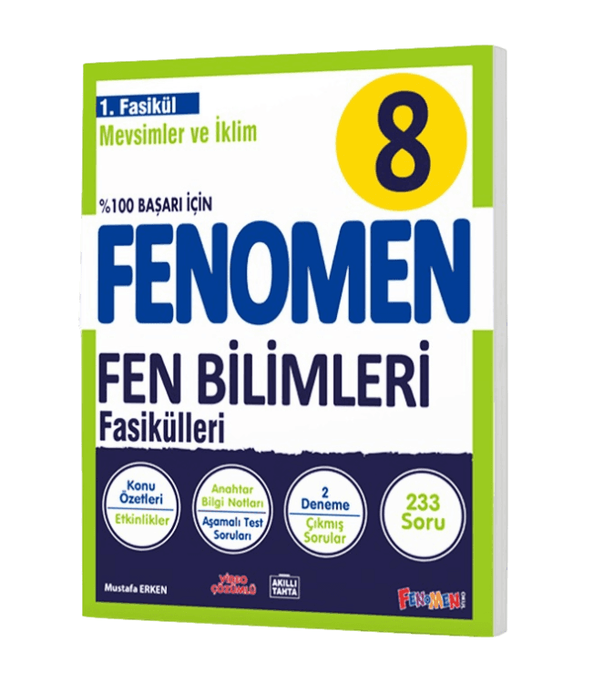  8 FENOMEN FEN BİLİMLERİ 1FASİKÜL (MEVSİMLER VE İKLİM) | Kolektif | Fenomen Serisi | 9786258450293 | 