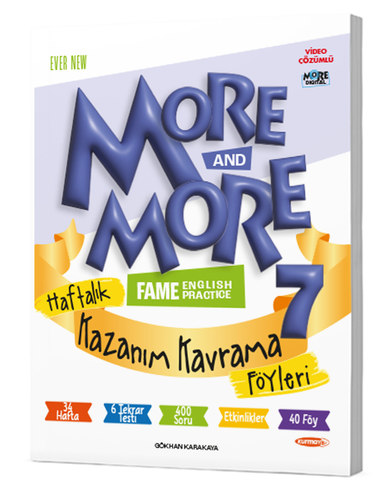  7 MORE&MORE HAFTALIK KAZANIM KAVRAMA FÖYLERİ (40 FÖY) | Kolektif | MORE&MORE ORTAOKUL | 9786257174749 | 