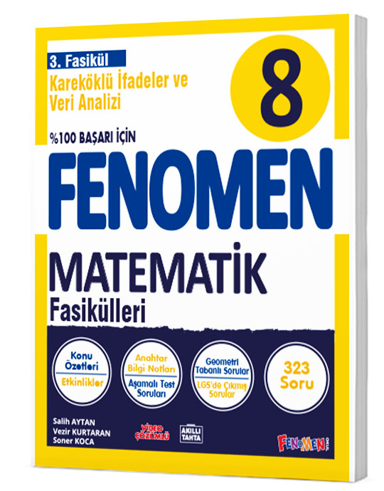  8 FENOMEN MATEMATİK 3FASİKÜL (KAREKÖKLÜ İFADELER VE VERİ ANALİZİ) | Kolektif | Fenomen Serisi | 9786257174824 | 