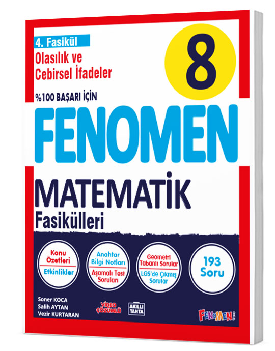  8 FENOMEN MATEMATİK 4FASİKÜL (OLASILIK VE CEBİRSEL İFADELER) | Kolektif | Fenomen Serisi | 9786257174794 | 