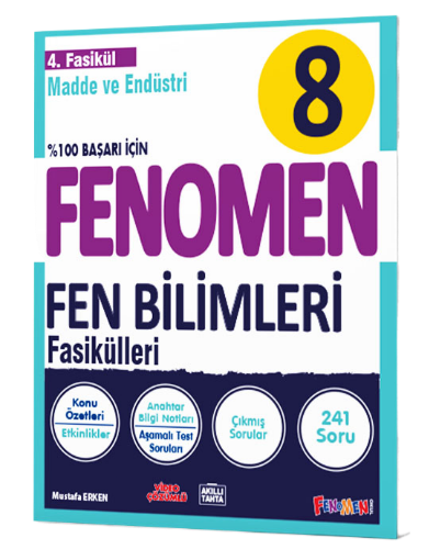  8 FENOMEN FEN BİLİMLERİ 4FASİKÜL (MADDE VE ENDÜSTRİ) | Fenomen Serisi | 9786258450736 | 