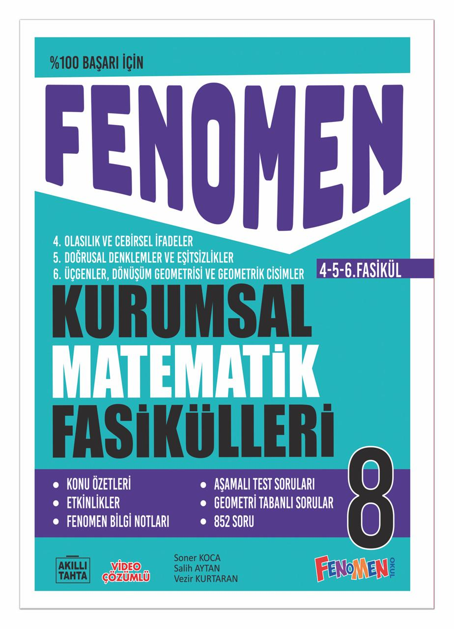  8 FENOMEN KURUMSAL MATEMATİK FASİKÜLLERİ (4 5 6 FASİKÜL) | FK | 9786256295377 | 