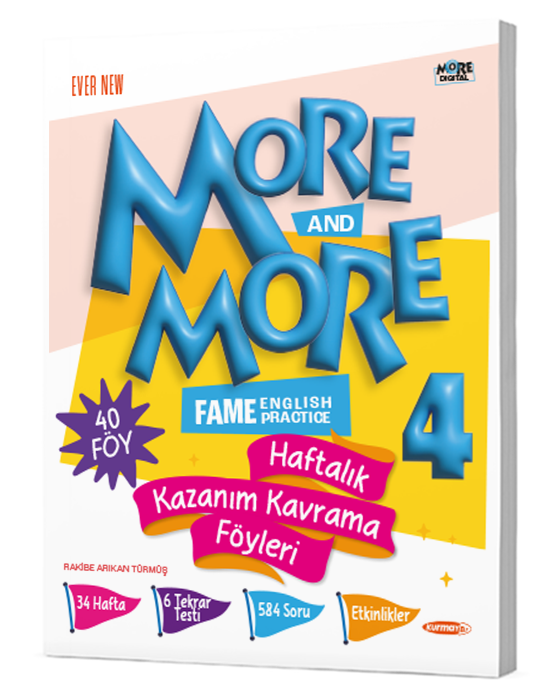  4 MORE&MORE HAFTALIK KAZANIM KAVRAMA FÖYLERİ (40 FÖY) | Kolektif | MORE&MORE İLKOKUL | 9786257174664 | 
