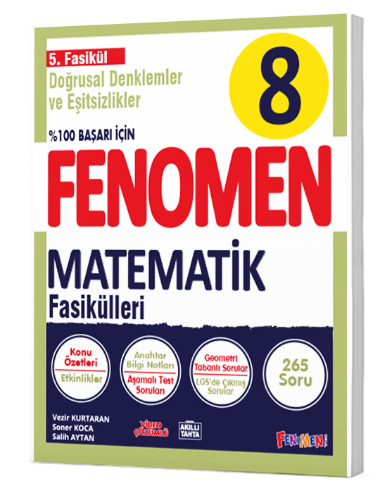  8 FENOMEN MATEMATİK 5FASİKÜL (DOĞRUSAL DENKLEMLER VE EŞİTSİZLİKLER) | Kolektif | Fenomen Serisi | 9786257174817 | 