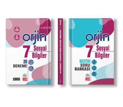 7 ORJİN SOSYAL BİLGİLER DESTEK SORU BANKASI + 20 DENEME (2 KİTAP) | Kolektif | Orjin Serisi | 9786257174534 