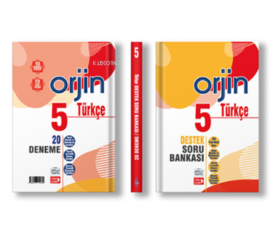  5 ORJİN TÜRKÇE DESTEK SORU BANKASI + 20 DENEME (2 KİTAP) | Kolektif | Orjin Serisi | 9786257174602 