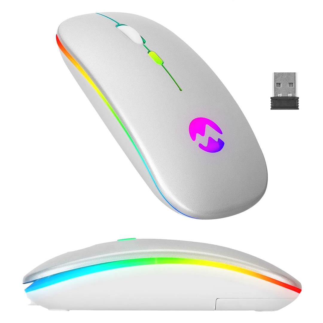 EVEREST KABLOSUZ MOUSE SMW-710 ŞARJLI LEDLİ GÜMÜŞ