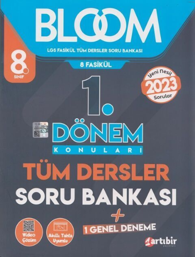  Artıbir 8Sınıf Bloom 1 Dönem Tüm Dersler Soru Bankası + Genel Deneme | Artıbir | 9786258300284 