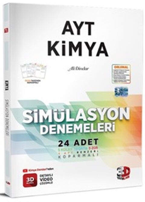  3D Yayınları AYT Kimya Simülasyon 24 Deneme | Kolektif | 3D Yayınları (Hazırlık) | 9786051949888 | 