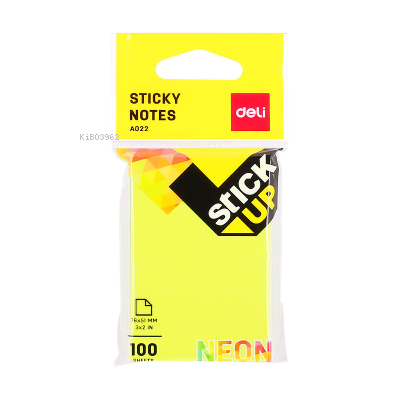 Deli Sticky Notes Yapışkanlı Not Kağıdı 76x51 mm Neon 100 Sayfa