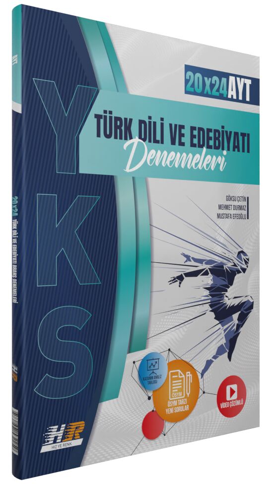  Hız ve Renk Yayınları AYT Türk Dili ve Edebiyatı 20 x 24 Denemeleri | Kolektif | Hız ve Renk Yayınları (Hazırlık) | 9786257532259 | 