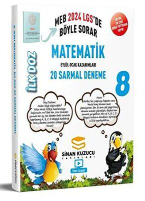 Sinan Kuzucu Yayınları 2024 LGS 8. Sınıf İlk Doz Matematik Sarmal Branş Denemesi
