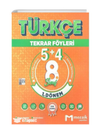  Mozaik 8Sınıf Türkçe 5 + 4 Tekrar Föyü | Mozaik (Hazırlık) | 9786257870634 | 
