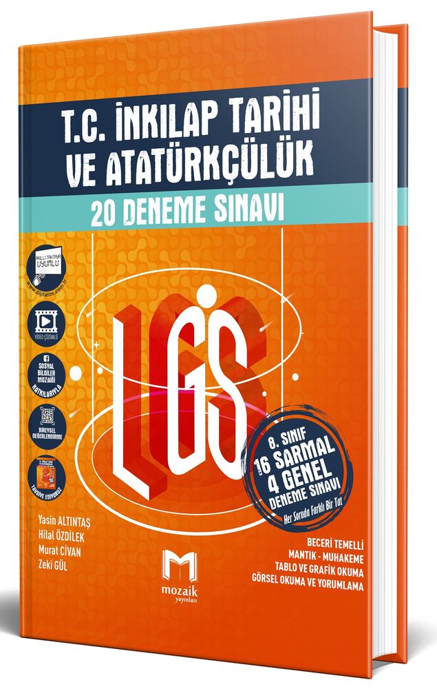  Mozaik Yayınları 8 Sınıf LGS T C İnkılap Tarihi ve Atatürkçülük 20 Deneme Sınavı | Kolektif | Mozaik (Hazırlık) | 9786257870122 | 