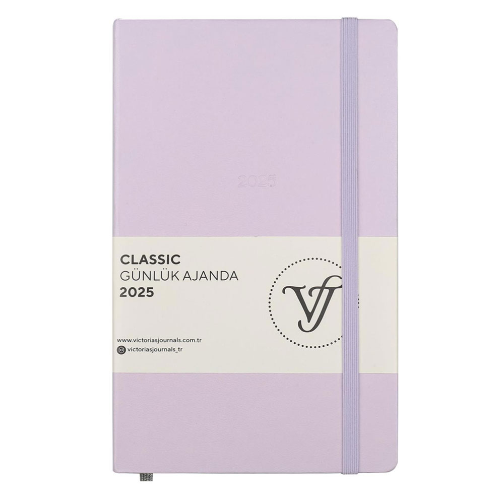 VJ 1452 LİLA CLASSİC-GÜNLÜK AJANDA 13X21 CM. SERT KAPAK. IVORY 70 GR.384 SAYFA