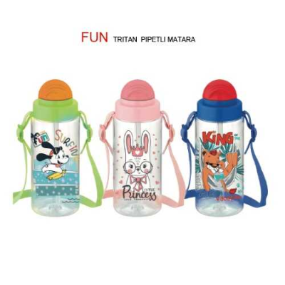  Gıpta Fun Tritan Desenli Pipetli Matara 500 Cc | Gıpta | 8697236132685 | 