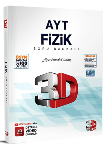  3D AYT Fizik Tamamı Video Çözümlü Soru Bankası | 3D Yayınları (Hazırlık) | 9786051949543 | 