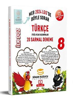Sinan Kuzucu Yayınları LGS 8. Sınıf İlk Doz Türkçe Sarmal Branş Denemesi