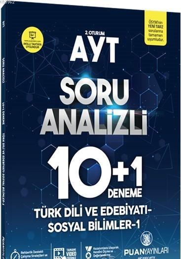 Puan Yayınları AYT Türk Dili ve Edebiyatı Sosyal Bilimler-1 10+1 Deneme Puan 