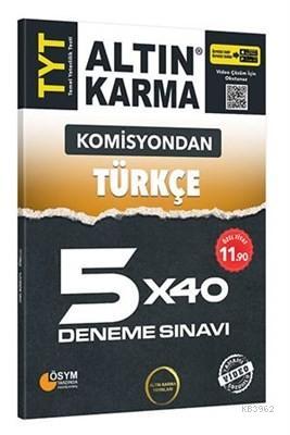 Altın Karma Yayınları TYT Türkçe 5x40 Deneme Sınavı Altın Karma 