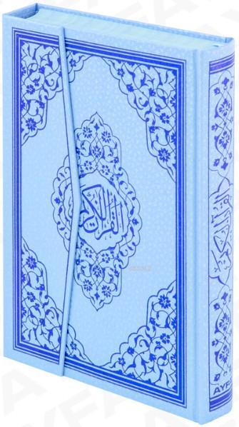 Kur'an-ı Kerim (Ayfa-124M, Rahle Boy, Gül Desenli, Mavi, Ciltli)