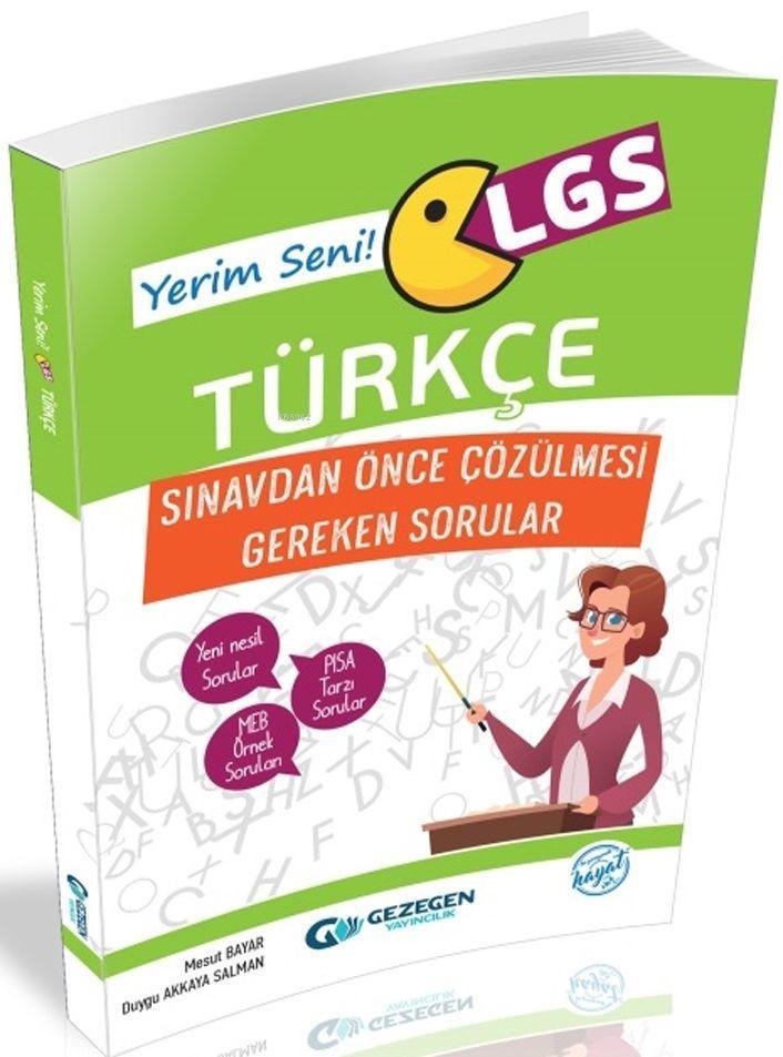 Gezegen Yayınları 8. Sınıf LGS Türkçe Sınavdan Önce Çözülmesi Gereken Sorular Gezegen 