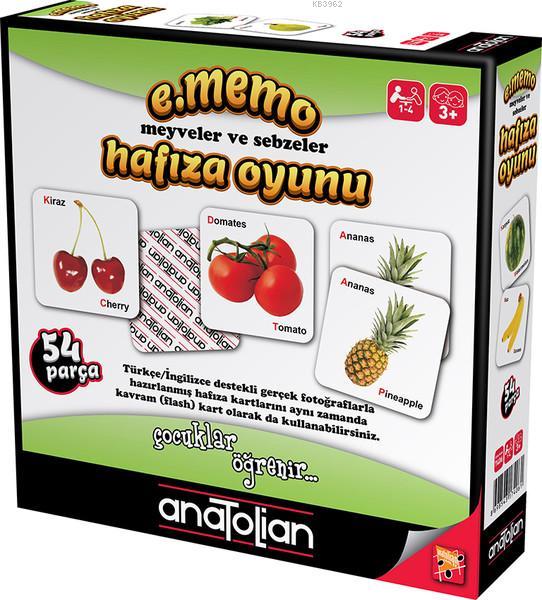 Anatolian-Memo Meyveler ve Sebzeler Hafıza Oyunu 54P.