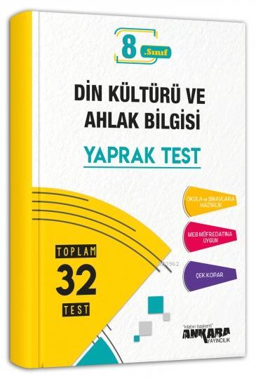 8. Sınıf Din Kültürü ve Ahlak Bilgisi Yaprak Test Ankara Yayıncılık; 32 TEST