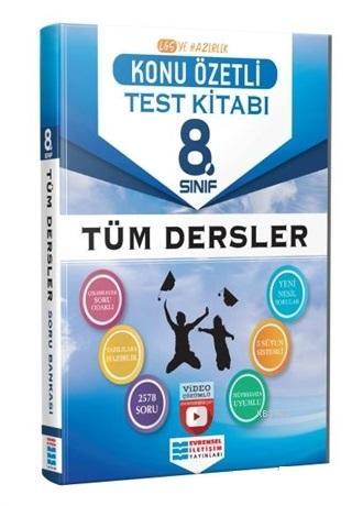 8.Sınıf Tüm Dersler Konu Özetli Video Çözümlü Test Kitabı Evrensel İletişim Yayınları