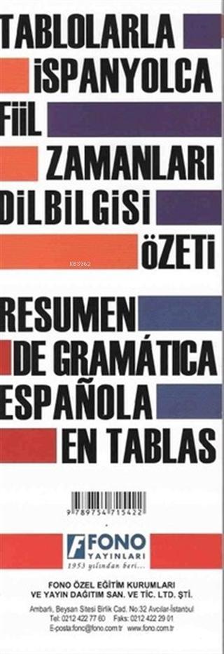 Tablolarla İspanyolca Fiil Zamanları Dilbilgisi Özeti