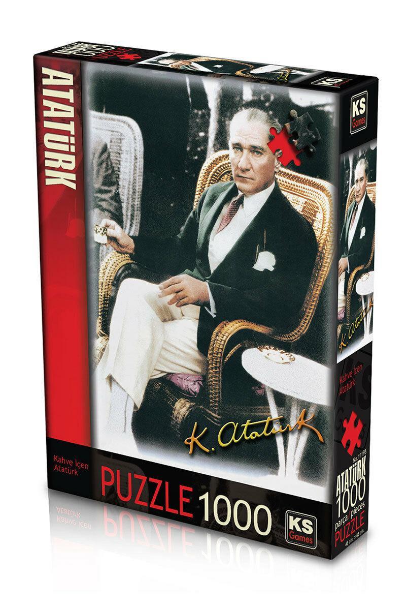 KS 11195 Kahve İçen Atatürk Puzzle 1000 Parça