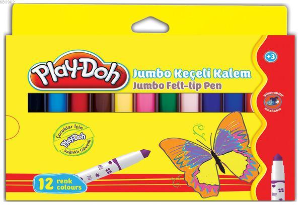 Play-Doh Jumbo Keçeli Kalem Karton 12 Renk 8 Mm