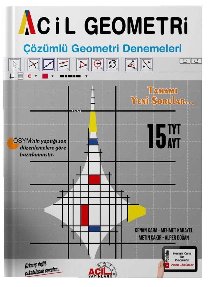 Acil Yayınları TYT AYT Geometri 15 Çözümlü Denemeleri Acil