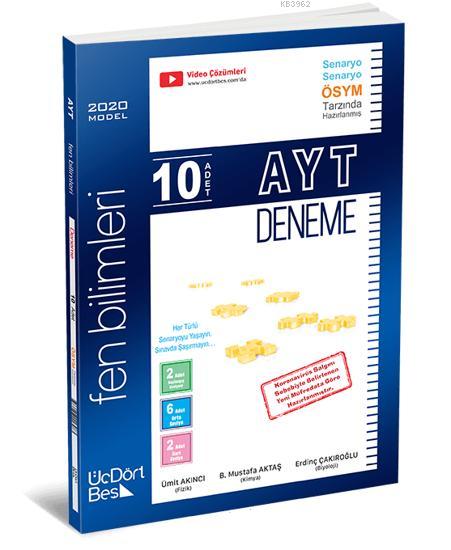 Üç Dört Beş Yayınları AYT 10’lu Fen Bilimleri Deneme