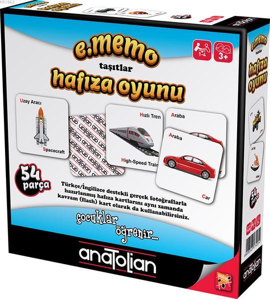 Anatolian-Memo Taşıtlar Hafıza Oyunu 54 Parça