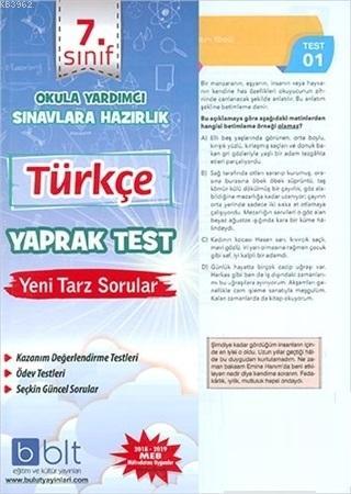 7. Sınıf Türkçe Yaprak Test