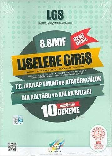 FDD Yayınları 8. Sınıf LGS T.C. İnkılap Tarihi ve Atatürkçülük Din Kültürü ve Ahlak Bilgisi Çözümlü 10 Deneme FDD 