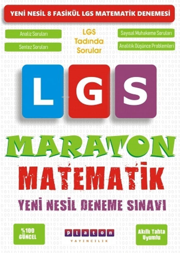 Platon Yayınları 8. Sınıf LGS Matematik Maraton Yeni Nesil Deneme Sınavı Platon 