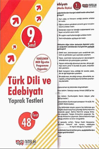Nitelik - 9. Sınıf Türk Dili Ve Edebiyatı Yaprak Test  *Yeni* 2019