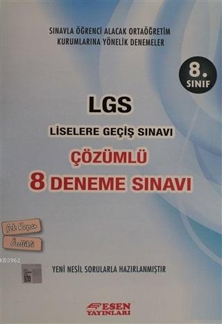 Esen Yayınları 8. Sınıf LGS Çözümlü 8 Deneme Sınavı Esen 