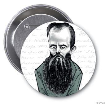 Fyodor Dostoyevski Karikatür Rozet