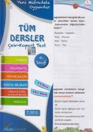 4.Sınıf Tüm Dersler Çek Kopart Yaprak Test