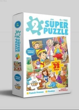 2 Süper Puzzle Pamuk Prenses- Pinokyo 32 Parça