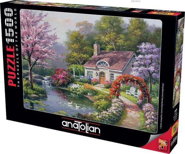 Anatolian-Puzzle 1500 Çiçekli Ev Spring Cottage In Full Bloom