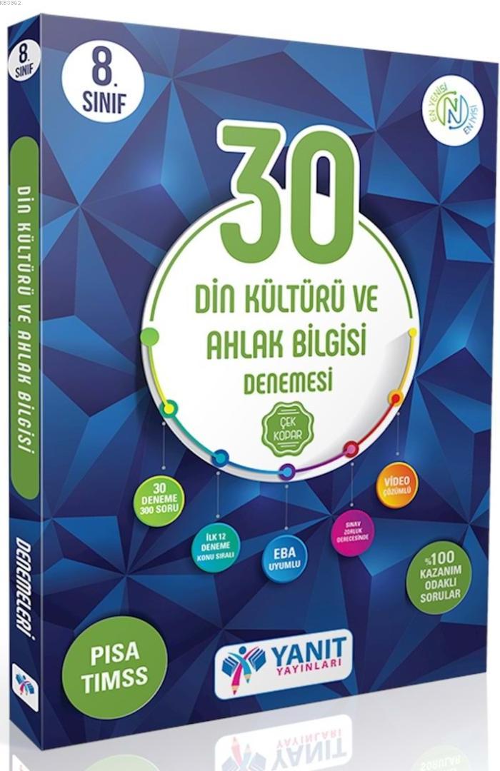 Yanıt Yayınları 8. Sınıf Din Kültürü ve Ahlak Bilgisi 30 Deneme Yanıt 